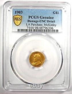 1903 McKinley Commemorative Gold Dollar G$1 PCGS Uncirculated Detail (UNC MS)