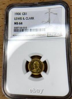 1904 $1 Lewis and Clark Gold Commemorative Coin NGC MS64