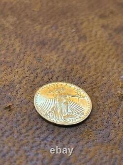 1908 U. S Eagle Walking Liberty Solid 24k. 999 Gold Mini Coin 1/100th oz Rare
