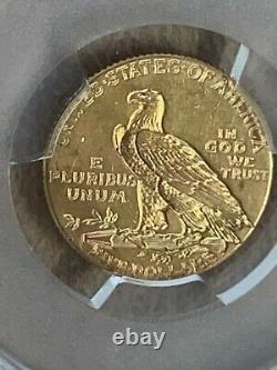 1911-D $2.50 Indian Head Gold Quarter Eagle AU Detail Ex-Jewelry PCGS