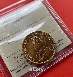 1914 Canada Gold $10 Dollar Coin ICCS MS-62 Lustrous