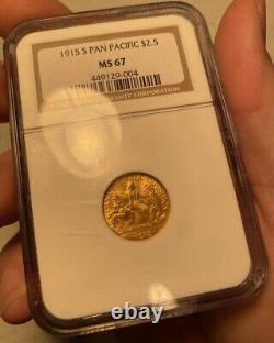 1915-S $2.50 Panama-Pacific Classic Gold Commemorative Coin NGC MS67