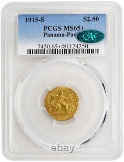 1915-S $2.50 Panama-Pacific Gold Commemorative, PCGS MS65+ CAC, Gold Rare Coin