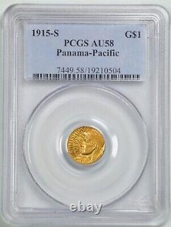 1915-S G$1 Panama-Pacific Commemorative Gold Dollar AU58 PCGS 19210504
