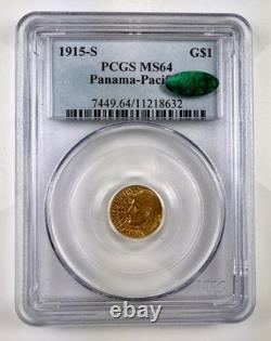 1915-S Panama-Pacific Exposition $1 Gold Commemorative Coin PCGS MS 64 CAC