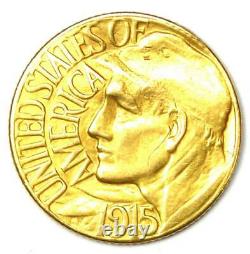1915-S Panama Pacific Gold Dollar Pan-Pac G$1 Coin AU Details (Damage)