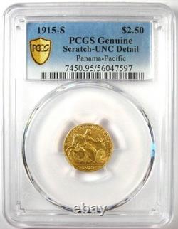 1915-S Panama Pacific Gold Quarter Eagle $2.50 PCGS Uncirculated Detail UNC MS