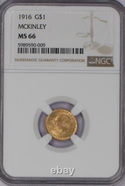 1916 Gold Mckinley $1 NGC MS66. Very scarce Gem commemorative gold