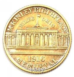 1916 McKinley Commemorative Gold Dollar Coin G$1 AU Details Rare Gold Coin