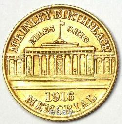 1916 McKinley Commemorative Gold Dollar Coin G$1 XF / AU Detail (Cleaned)