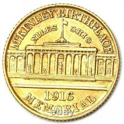 1916 McKinley Commemorative Gold Dollar Coin G$1 XF / AU Detail (Cleaned)