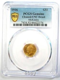 1916 McKinley Commemorative Gold Dollar G$1 PCGS Uncirculated Detail (UNC MS)