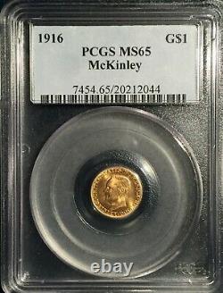 1916 McKinley Gold Dollar == MS-65 PCGS == Nice Flashy Coin ===