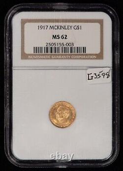 1917 G$1 McKinley Gold Commemorative Dollar PL Fields NGC MS 62 SKU-G3598