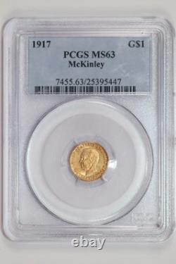 1917 Mckinley Gold Commemorative Dollar Pcgs Ms63