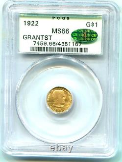 1922 G$1 GRANT STAR Commemorative Gold Dollar PCGS MS66 OGH GREEN HOLDER CAC