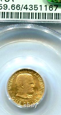 1922 G$1 GRANT STAR Commemorative Gold Dollar PCGS MS66 OGH GREEN HOLDER CAC