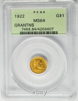1922 $ Grant Gold Dollar MS64 Green Label PCGS 950550-35