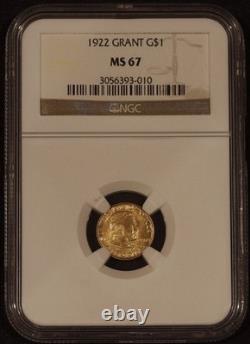1922 US Ulysses S. Grant Gold Commemorative G$1 NGC MS67 Certified Gold Dollar