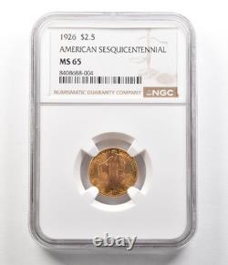 1926 $2.50 American Sesquicentennial Gold Commemorative MS65 NGC 4975