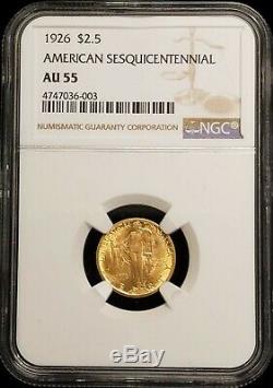 1926 $2.50 American Sesquicentennial Sesqui Commemorative Gold Coin NGC AU55