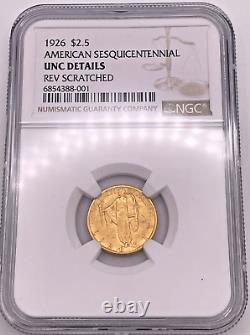 1926 $2.5 Gold American Sesquicentennial Gold Coin Ngc Uncirculated