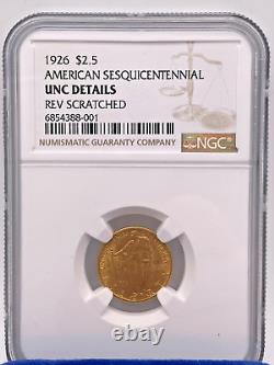 1926 $2.5 Gold American Sesquicentennial Gold Coin Ngc Uncirculated