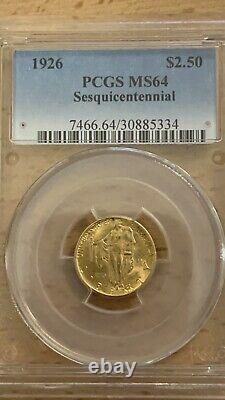 1926 American Sesquicentennial $2.5 PCGS MS 64 (Sesqui) Gold Commemorative