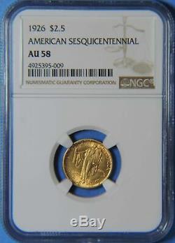 1926 American Sesquicentennial Commemorative $2.5 Gold Coin NGC Graded AU58