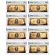 1928 $10-$10,000 24kt Gold Certificate 8pc Commemorative Set Pmg 70 Unc