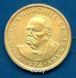 1974 Turks and Caicos Islands 50 Crown Gold Commemorative Winston Churchill