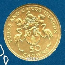 1974 Turks and Caicos Islands 50 Crown Gold Commemorative Winston Churchill