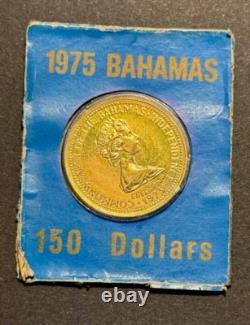 1975 Bahamas $150 Gold Coin Independence Commemorative, BU Specimen, Original
