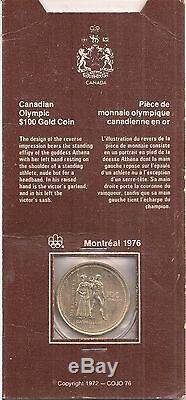 1976 CANADA $100 Dollar Gold Coin In Origional CANADIAN MINT Packaging WITH COA