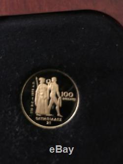 1976 CANADA $100 GOLD PROOF Montreal Olympics commemorative coin withoriginal case
