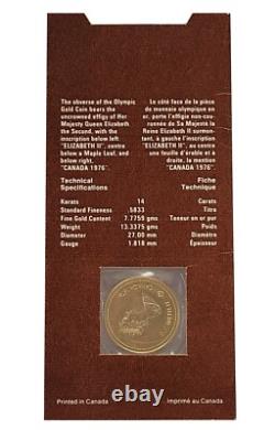 1976 Canada $100 Montreal Olympic Commemorative 14K Gold Coin