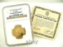 1976 Canada Olympic $100 Gold Coin PF 66 Ultra Cameo 1/2 ozt pure gold