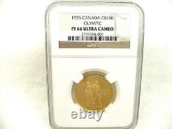 1976 Canada Olympic $100 Gold Coin PF 66 Ultra Cameo 1/2 ozt pure gold