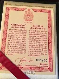 1977 Canada Elizabeth II 1/2 oz $100 Gold Proof Coin Rare not scrap bullion