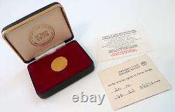 1978 ISRAEL 30th ANNIVERSARY COMMEMORATIVE GOLD PROOF 1000 IL COIN. CASE & CARDS