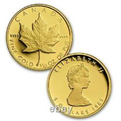 1979-1989 Canada Commemorative Maple Leaf Set Silver Gold Platinum Coins OGP COA