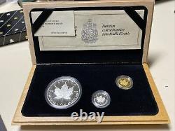 1979-1989 Canada Commemorative Maple Leaf Set Silver Gold Platinum Coins OGP COA