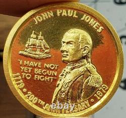 1979 Whitley Mint John Paul Jones Commemorative 1 Oz Gold 24k Coin -1k mint Rare