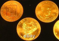 1980-1984 AMERICAN ARTS COMMEMORATIVES 5 GOLD COINS 1 OUNCE EACH withORIGINAL CASE