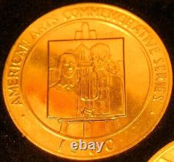 1980-1984 AMERICAN ARTS COMMEMORATIVES 5 GOLD COINS 1 OUNCE EACH withORIGINAL CASE