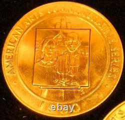 1980-1984 AMERICAN ARTS COMMEMORATIVES 5 GOLD COINS 1 OUNCE EACH withORIGINAL CASE