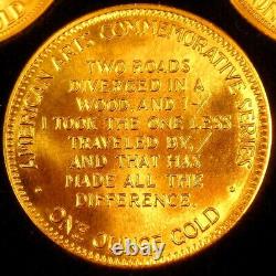 1980-1984 AMERICAN ARTS COMMEMORATIVES 5 GOLD COINS 1 OUNCE EACH withORIGINAL CASE