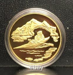 1980 Canada $100 Proof Inuk Eskimo-kayak Commemorative Coin 1/2 Oz. 999 Gold