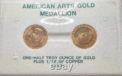 1980 Gold 1/2 oz American Arts Commemorative Medal Marian Anderson 2 Piece Set