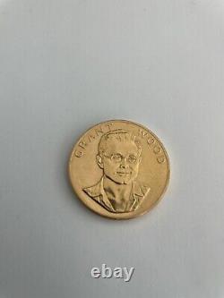 1980 US Gold 1 oz American Arts Commemorative Medal Grant Wood BU